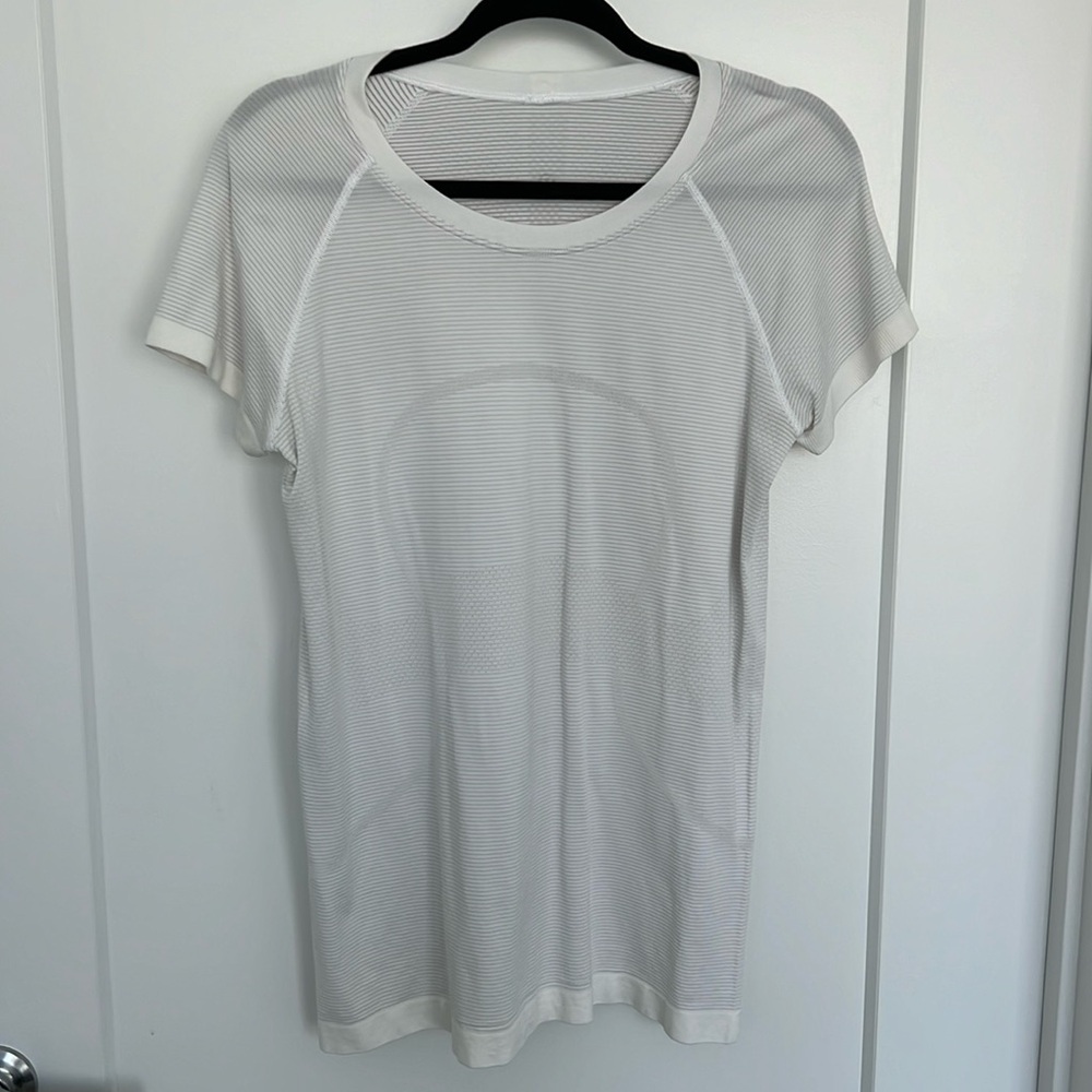 White Lululemon Workout Tee